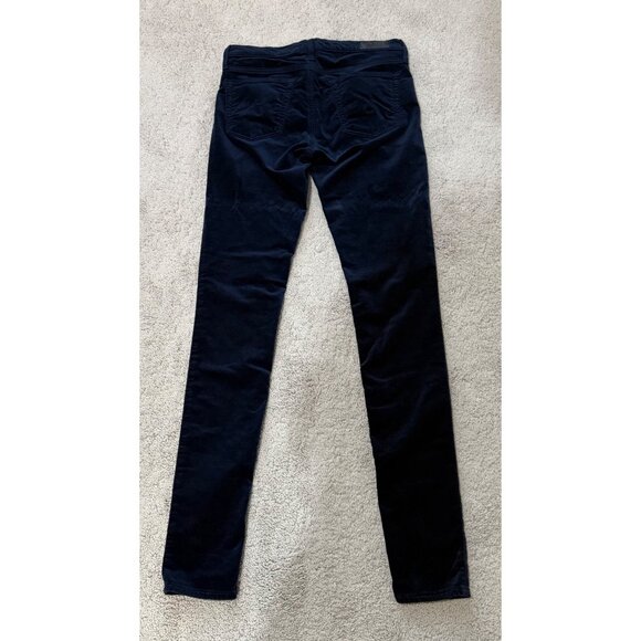 AG Adriano Goldschmied Size 26 Blue Velvet Velour Legging Pant Super Skinny - Picture 16 of 16